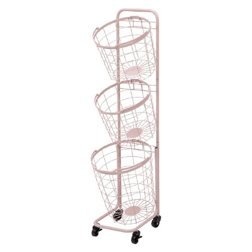 3段ランドリーラック(丸型)