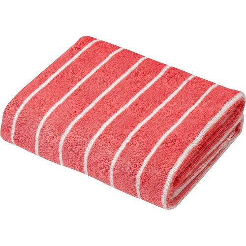 carariヘアドライタオル レッド×ホワイト