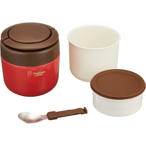 どんぶり スプーン付ランチジャー レッド