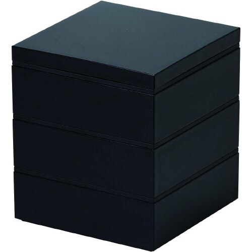 重箱3段 ゴムベルト付 ブラック