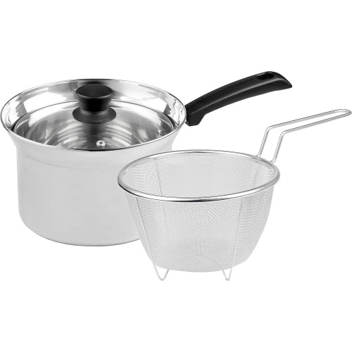 片手鍋 18cm ガラス蓋・ストレーナー付