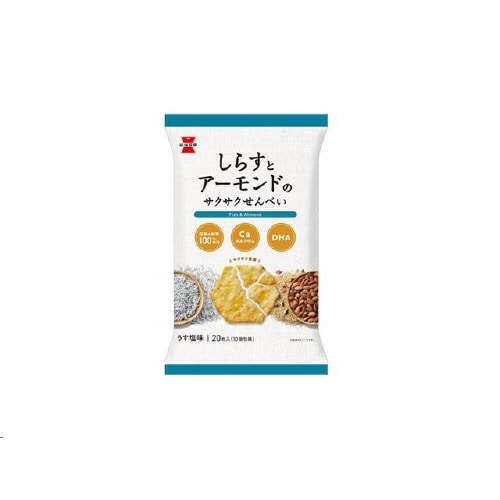 しらすとアーモンドのせんべい 20枚x12