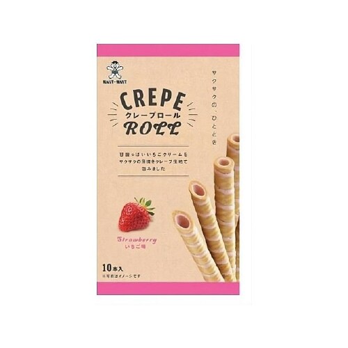 旺旺ジャパン クレープロールいちご味 10本x10