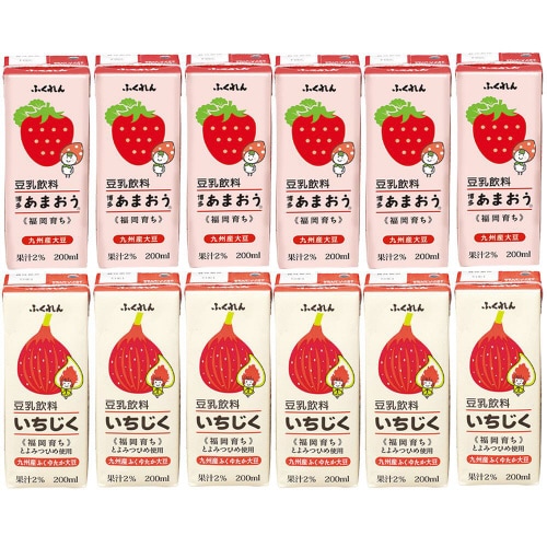 ふくれん 豆乳飲料 2種各6本 あまおう いちじく
