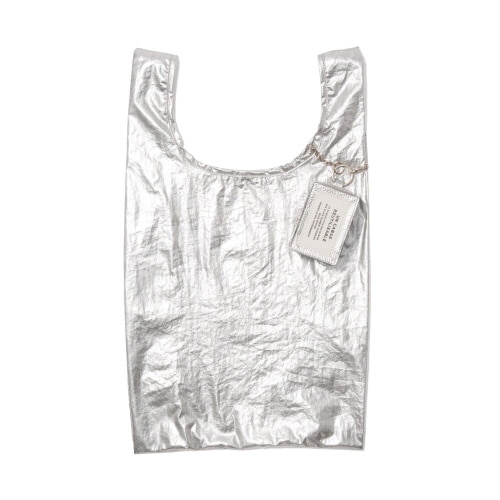 バッグチャームエコバッグ タイポ シルバー×6