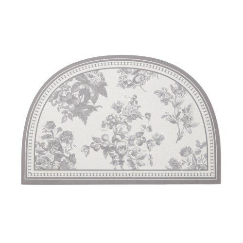 珪藻土入りソフトバスマット 半円形 グレー×2