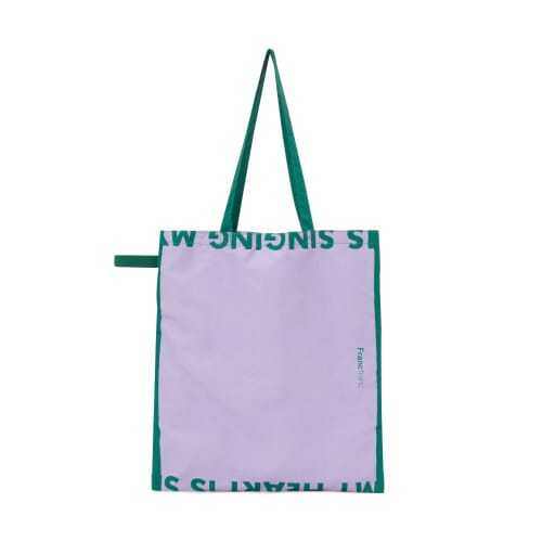 バイカラー 保冷エコバッグ パープル×5