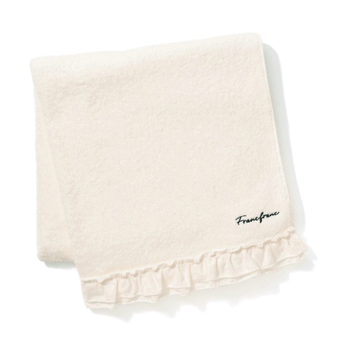 フリル バスタオル ホワイト×2