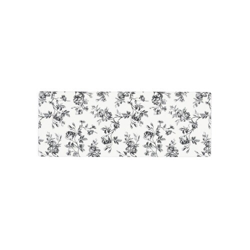 PVCキッチンマットフラワーS ブラック×2