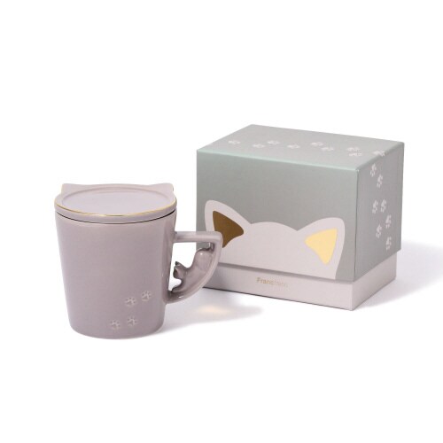 キャット フィギュア マグ グレー×2