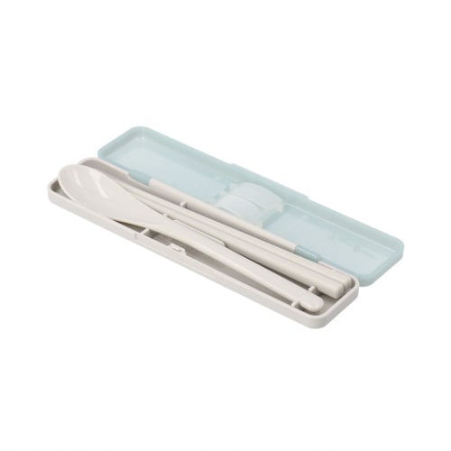 ロゴ ランチ箸&スプーン ブルー×4