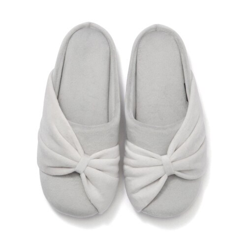 リボン ルームシューズ グレー×2