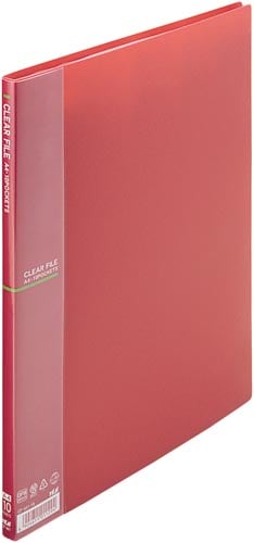 クリアファイルA4縦10Pワインレッド