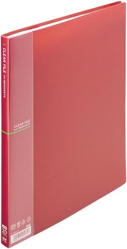 クリアファイルA4縦20Pワインレッド 10冊