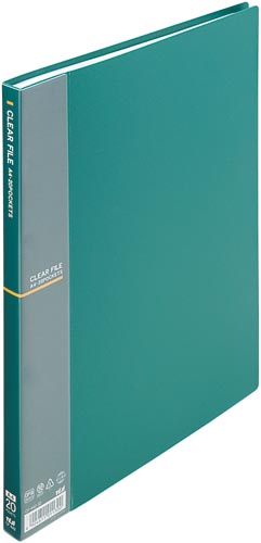 クリアファイルA4縦20Pモスグリーン