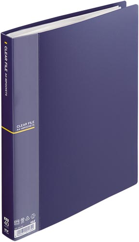 クリアファイルA4縦40Pネイビー