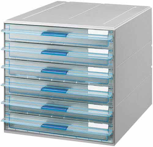 レターケースUNIFEEL透明引き出し浅型6段×3