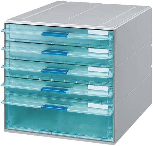 レターケースUNIFEEL透明引き出し混合5段×3