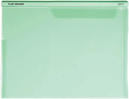 フラップホルダー 透明PP A4 緑 50枚