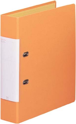 D型リングファイルくるみ貼りA4 69mm橙10冊
