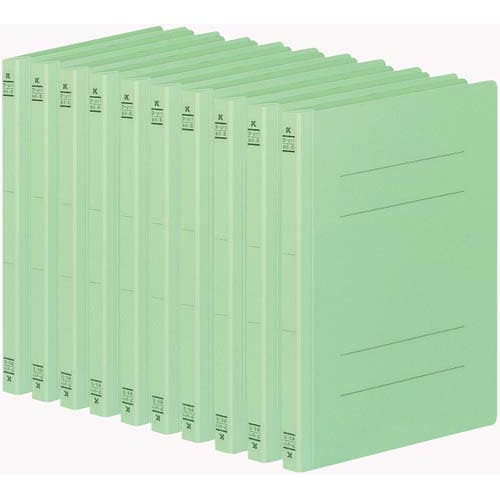 フラットファイルV樹脂とじ具 B5縦 緑 10冊