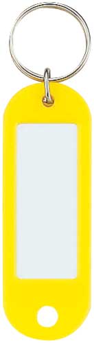 キーホルダー型名札 黄 50個入