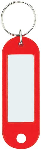 キーホルダー型名札 赤 50個入