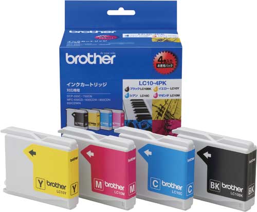 純正インク LC10−4PK 4色パック×2