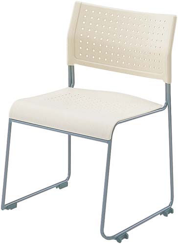 スタッキングチェア 背座樹脂アイボリー 4脚セット