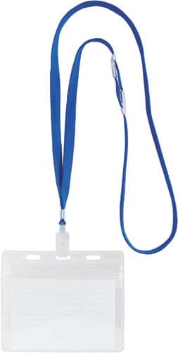 落下防止ロック付き吊り下げ名札 青 10個入