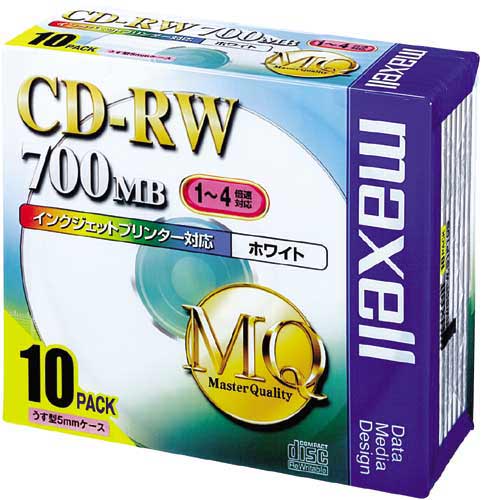 CD−RWデータ用 4倍速 IJ対応 10枚P