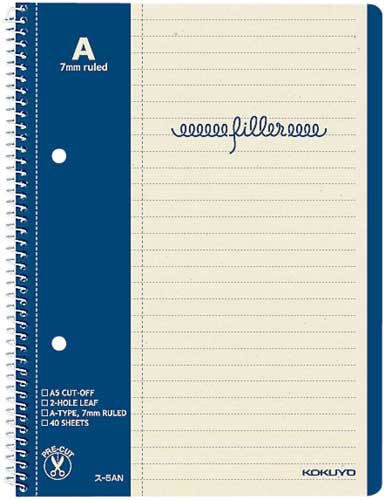 フィラーノート A5 A罫マージン罫入40枚10冊