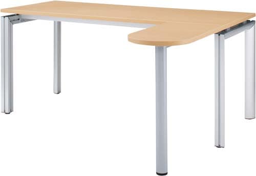 WS対応L型デスク W1600ナチュラル