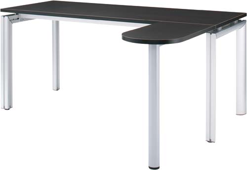 WS対応L型デスク W1600Dブラウン