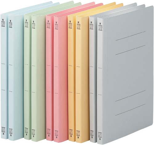 フラットファイルV樹脂とじ具 A4縦 5色×2冊