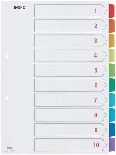 カラーインデックスPP A4 10山 50組
