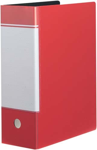 シンプルパイプ式F両開きA4縦 赤 背幅102mm