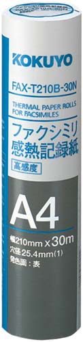 FAX感熱記録紙A4 30m 芯25.4mm 6本