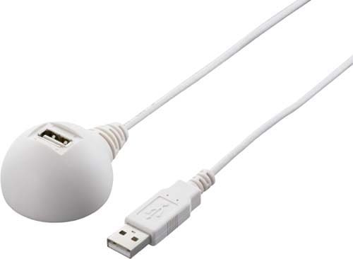 USBケーブル延長 2.0卓上用 白 2m