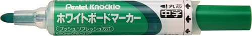 ホワイトボードマーカーノックル 中字丸芯 緑10本