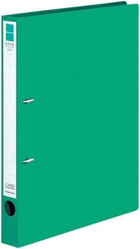 Dリングファイル<ER>緑A4縦背幅34mm×5