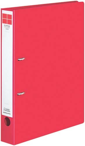 Dリングファイル<ER>赤A4縦背幅45mm×5