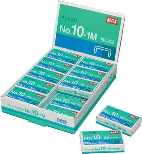 ホッチキス 10号針 1000本入 20箱