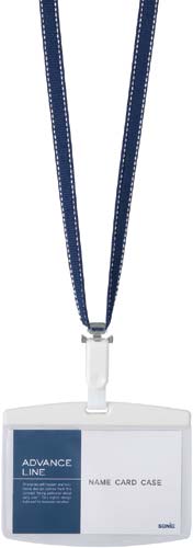 名札 ソフトケース&ストラップ ブルー 5枚