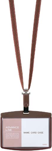 名札 ソフトケース&ストラップ ブラウン 5枚