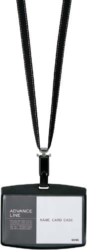 名札 ソフトケース&ストラップ ブラック 5枚