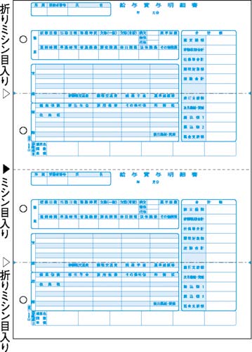 給与賞与明細書 A4タテ 2面 500枚