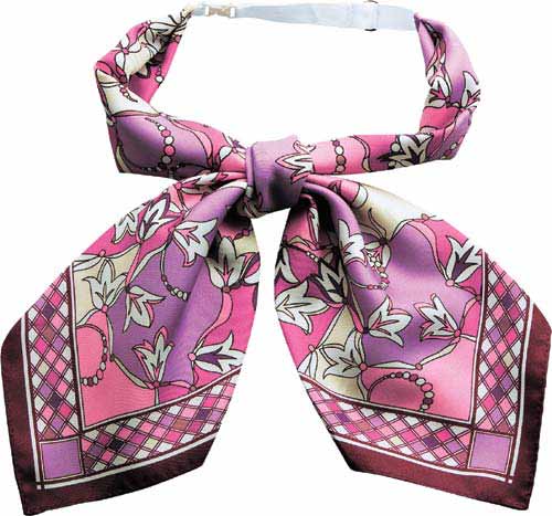 スカーフ風リボン ベルト止め ピンク