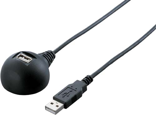 卓上用USB2.0延長ケーブル 黒 2m