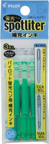 蛍光 スポットライター補充インキ グリーン 30本